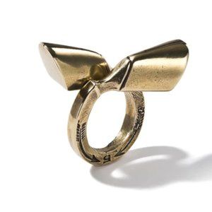Giles and Brother Pied-de-Biche Double brass Ring, Size 8, Adjustable